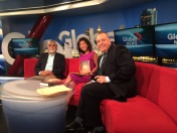 Author MG Vassanji with Global Morning News' Steve and Sophie.